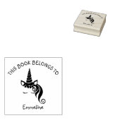 Glam Unicorn Buchzeichen Dieses Buch gehört dem Na Gummistempel (Stempel)