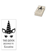 Glam Unicorn Personalisiert Book Briefmarke Buchze Gummistempel (Stempel)