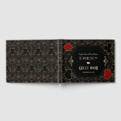 Glam Vegas Casino Gold Art Deco Wedding  Gästebuch (Voll)