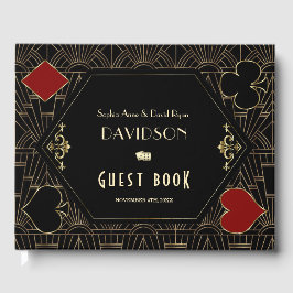 Glam Vegas Casino Gold Art Deco Wedding  Gästebuch