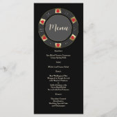 Glam Vegas Casino Gold Poker Chip Hochzeit Menükarte (Vorderseite)