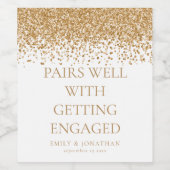 Glam verbindet sich gut mit Verlobtem Gold Glitzer Weinetikett (Einzelnes Label)