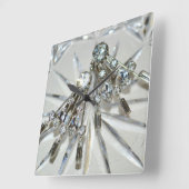 Glam Vintag Art Deco Rhinestones Akryllisch Quadratische Wanduhr (Winkel)