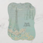 Glam Vintag Paris Pariser Hochzeit Einladung (Vorne/Hinten)