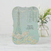 Glam Vintag Paris Pariser Hochzeit Einladung (Stehend Vorderseite)