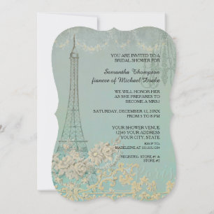 Glam Vintag Paris Pariser stilvolles Brautparty Einladung