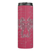 Glam Viva Magenta und Silver Glitzer Seepferd Thermosbecher (Rückseite)