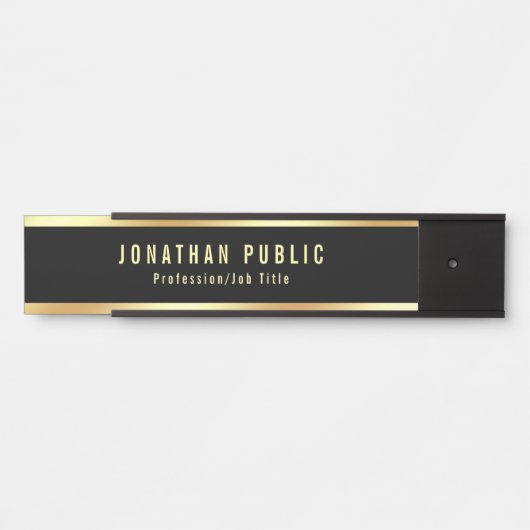 Glam-Vorlage Moderne Schwarz-Gold-Mode Türschild (Vorderseite )