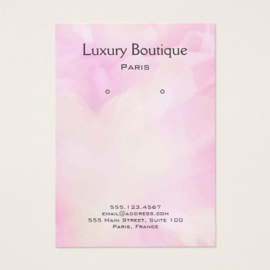 Glam watercolor pink Jewelry Earring Display (Vorderseite)