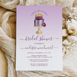 Glam Wedding Cake Lila Gold Brautparty Einladung
