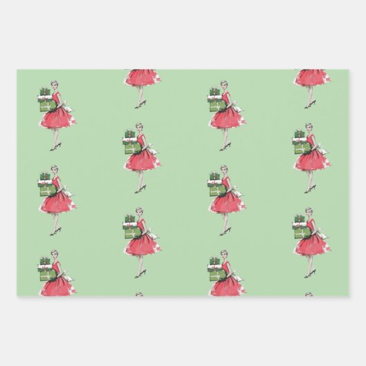 Glam-Weihnachtspapier Geschenkpapier Set (Vorderseite)