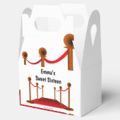 Glam Weißer Teppich Sweet 16. Custom Party Geschenkschachtel (Geöffnet)