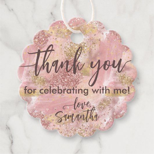 Glam Wellness-Center Party Imitate Glitzer Vielen Geschenkanhänger (Vorderseite)