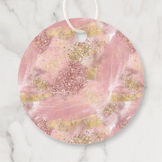 Glam Wellness-Center Party Imitate Rose Gold Glitz Geschenkanhänger (Rückseite)