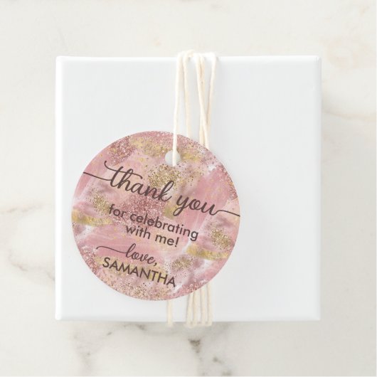 Glam Wellness-Center Party Imitate Rose Gold Glitz Geschenkanhänger (Beispiel)