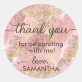 Glam Wellness-Center Party Imitate Rose Gold Glitz Runder Aufkleber (Vorderseite)