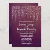 Glam White Fairy Lights PINK BOKEH Wedding Einladung (Vorne/Hinten)