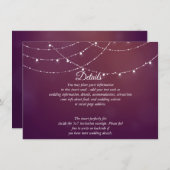 Glam White Fairy Lights Pink Lila DETAILS Karte (Vorne/Hinten)