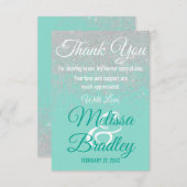 Glam White Glitzer Glitzern Aquamarin Danke (Vorne/Hinten)