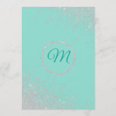 Glam White Glitzer Glitzern Aquamarin Hochzeitspro Programm (Rückseite)