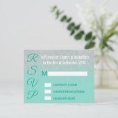 Glam White Glitzer Glitzern Aquamarine RSVPs Einladungspostkarte (Stehend Vorderseite)
