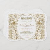 Glam White Gold Art Deco Brautparty Einladung (Vorne/Hinten)