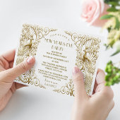 Glam White Gold Art Deco Frieden Silvesterabend Einladung