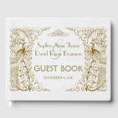 Glam White Gold Art Deco Gästebuch (Vorderseite)