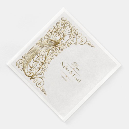 Glam White Gold Art Deco Serviette (Ecke)