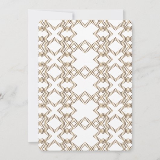 Glam White Gold Great Gatsby Brautparty Einladung (Rückseite)