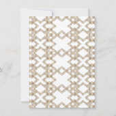 Glam White Gold Great Gatsby Hochzeitsempfang Einladung (Rückseite)