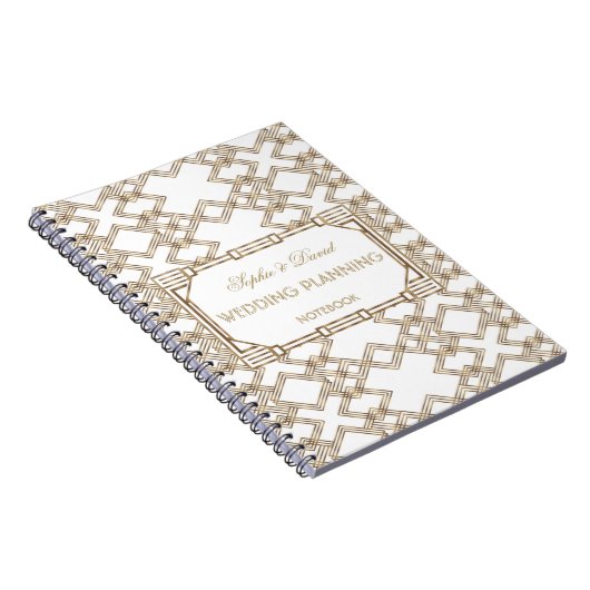 Glam White Gold Great Gatsby Hochzeitsplaner der 1 Notizblock (Rechte Seite)