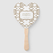 Glam White Gold Great Gatsby Wedding Fächer (Rückseite)