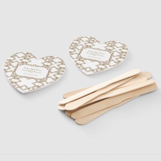 Glam White Gold Great Gatsby Wedding Fächer (Non-assembled)