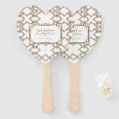 Glam White Gold Great Gatsby Wedding Fächer (Vorne und Hinten)