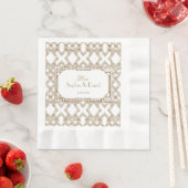 Glam White Gold Great Gatsby Wedding Serviette (Beispiel)