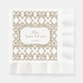 Glam White Gold Great Gatsby Wedding Serviette (Vorderseite)
