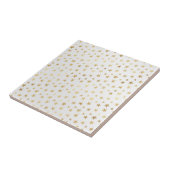 Glam White Gold Stars Fliese (Seite)