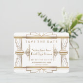 Glam White in den 1920er Jahren Great Gatsby Save Save The Date (Stehend Vorderseite)