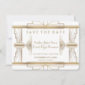 Glam White in den 1920er Jahren Great Gatsby Save The Date (Vorderseite)