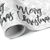 Glam White Mirror Tile Frohe Weihnachtsschrift Geschenkpapier (Rolleneckpunkt)