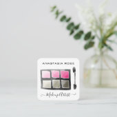 Glam White & Pink Eyeshadow Palette Makeup Artist Quadratische Visitenkarte (Stehend Vorderseite)