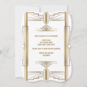 Glam White Roaring 20's Great Gatsby Wedding Einladung (Rückseite)