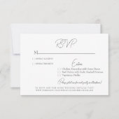 Glam White & Silver Wedding RSVP Card Karte (Vorderseite)
