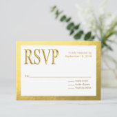 Glam White UAWG mit Gold Nugget Imitats Foil Kontu RSVP Karte (Stehend Vorderseite)