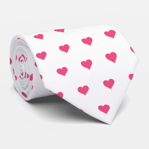 Glam White und Pink Hearts Neck Tie Krawatte