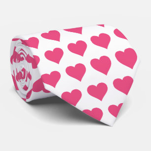 Glam White und Pink Hearts Neck Tie Krawatte