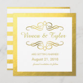 Glam Wirbel Geblüht Gold Foil Save the Date (Vorne/Hinten)