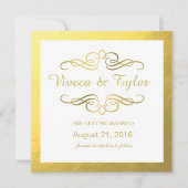 Glam Wirbel Geblüht Gold Foil Save the Date (Vorderseite)