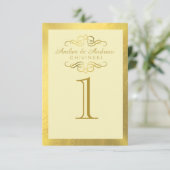 Glam Wirblen Geblüht Gold Foil Table Cards| Elfenb Einladung (Stehend Vorderseite)